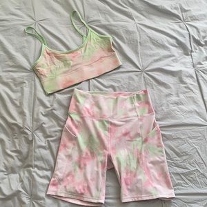 Fabletics Tie Dye Biker Short Set